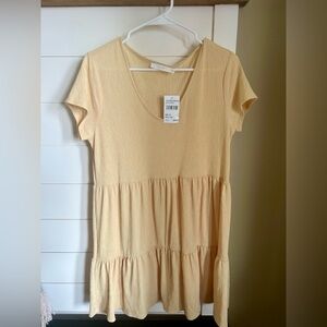 Lush Yellow Tiered Dress